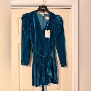 Adelyn Rae Deep Blue Velvet Mini Dress